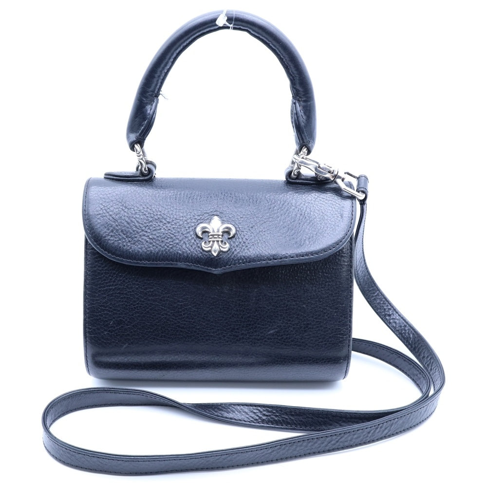 CHROME HEARTS(クロムハーツ) DOC ADAMS BSフレアモチーフレザー2WAYショルダーバッグ ハンドバッグ ブラック