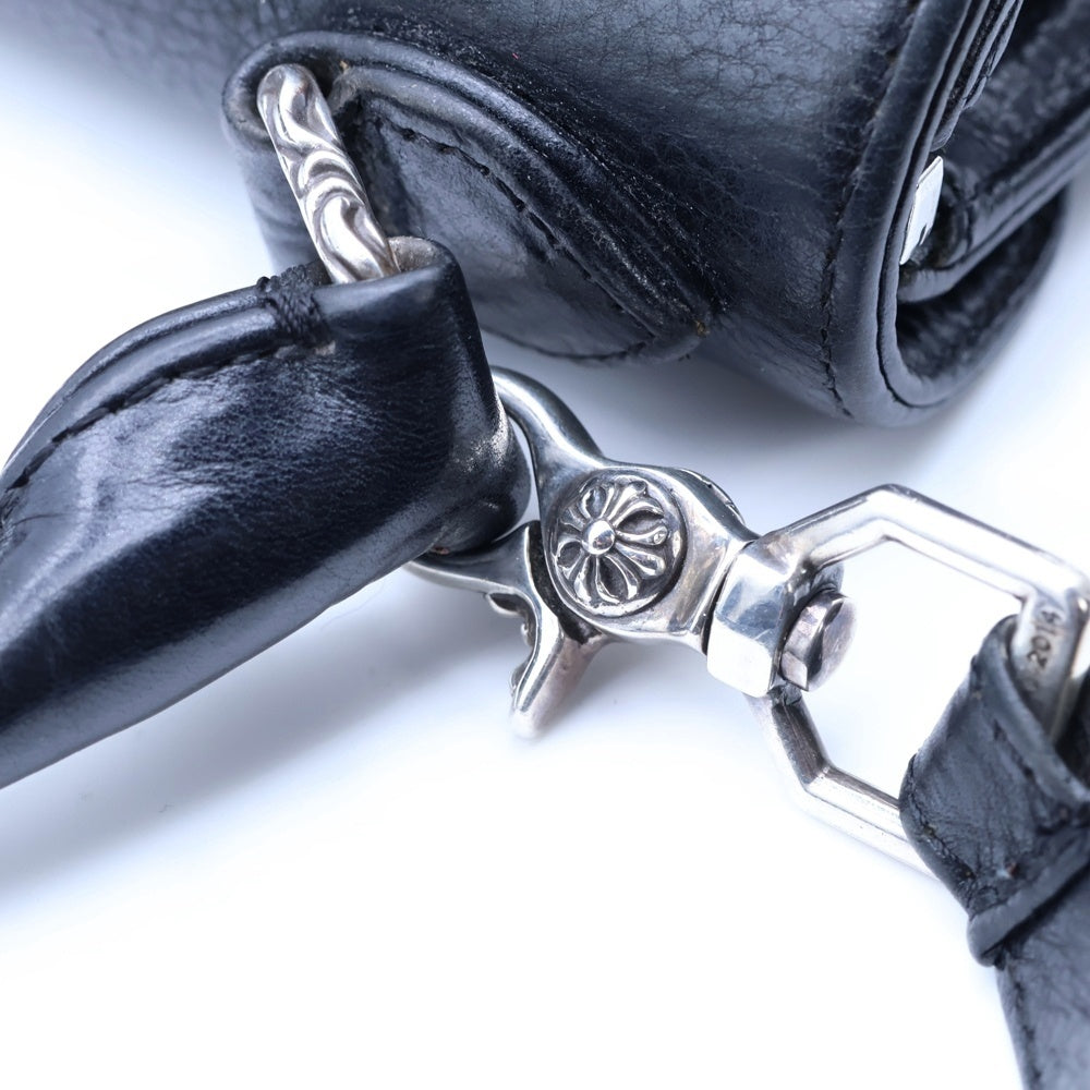 CHROME HEARTS(クロムハーツ) DOC ADAMS BSフレアモチーフレザー2WAYショルダーバッグ ハンドバッグ ブラック