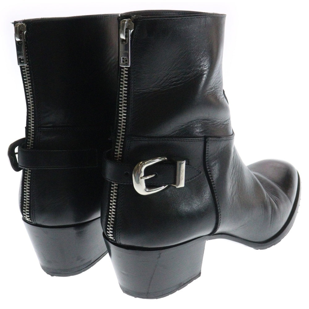 CELINE(セリーヌ) ジャクノ バックバックル カーフスキン ジップドブーツ ブラック 344753174C