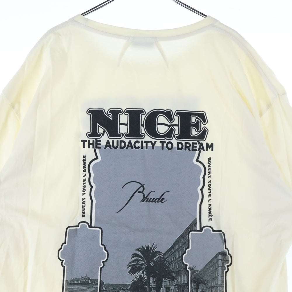 RHUDE(ルード) NICE TEE フロントロゴプリントクルーネック半袖Tシャツカットソー ホワイト