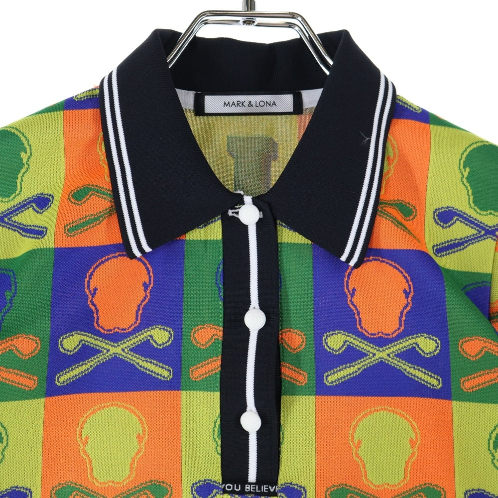 MARK&LONA(マークアンドロナ) POLO SHIRTS スカルデザイン半袖ポロシャツ マルチカラー MLW-0A-AP08