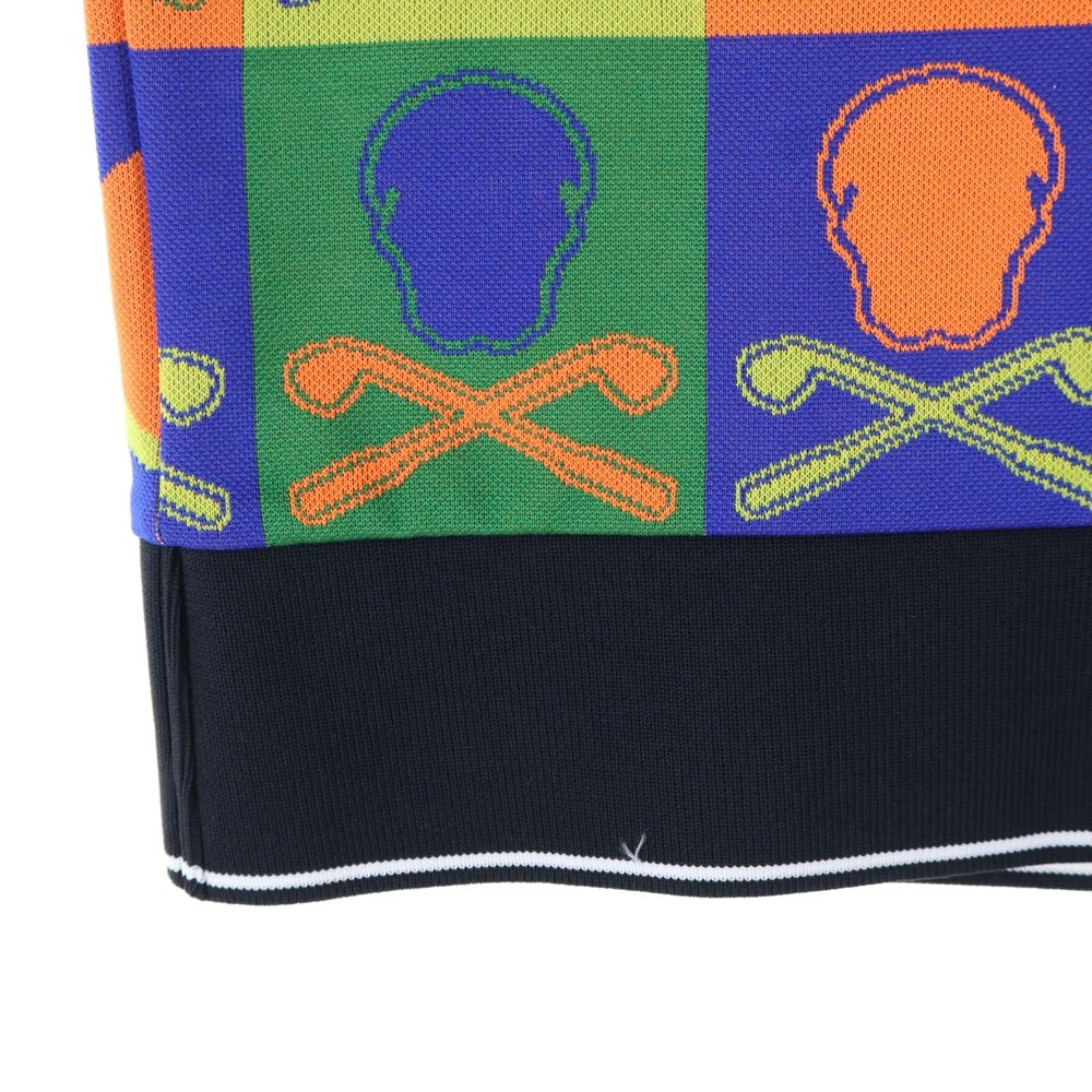 MARK&LONA(マークアンドロナ) POLO SHIRTS スカルデザイン半袖ポロシャツ マルチカラー MLW-0A-AP08