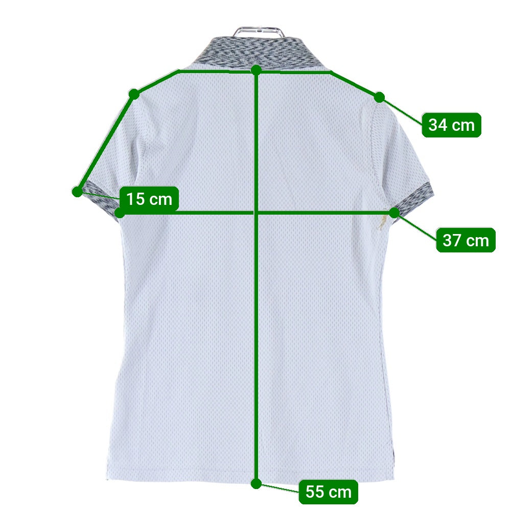 MARK&LONA(マークアンドロナ) POLO SHIRTS ラインストーンスカルロゴデザイン半袖ポロシャツ グレー MLW-9A-AP17