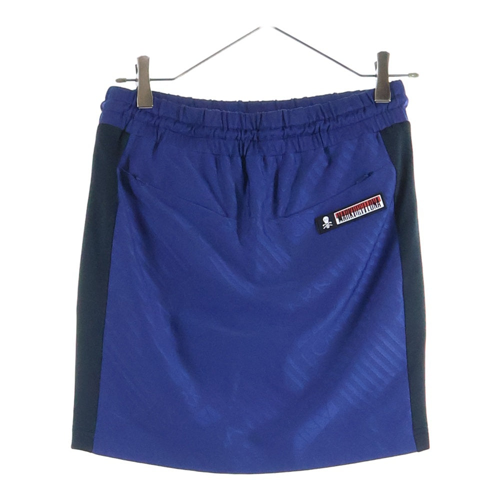 MARK&LONA(マークアンドロナ) RUBBER LOGO SKIRT ラバーロゴタイトスカート ブルー MLW-9A-AE18