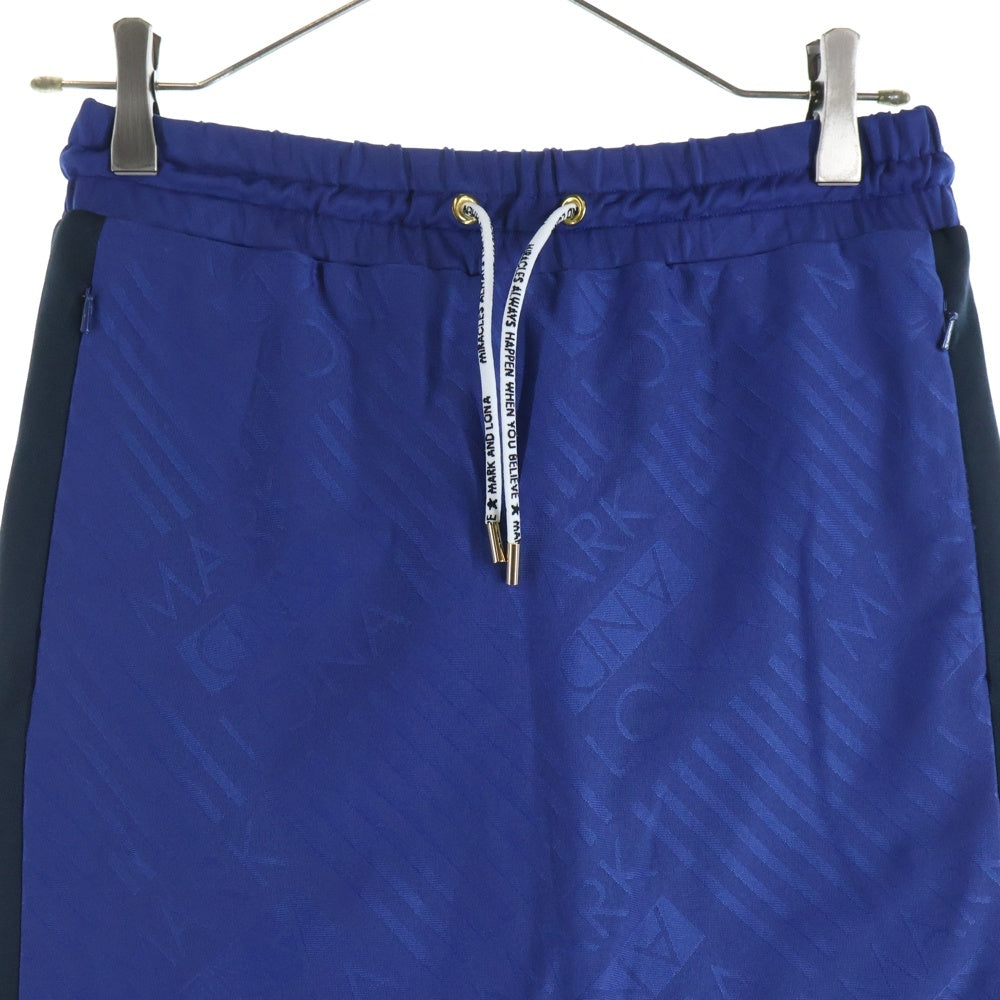 MARK&LONA(マークアンドロナ) RUBBER LOGO SKIRT ラバーロゴタイトスカート ブルー MLW-9A-AE18