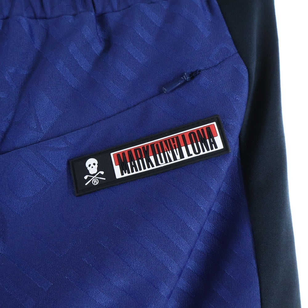 MARK&LONA(マークアンドロナ) RUBBER LOGO SKIRT ラバーロゴタイトスカート ブルー MLW-9A-AE18