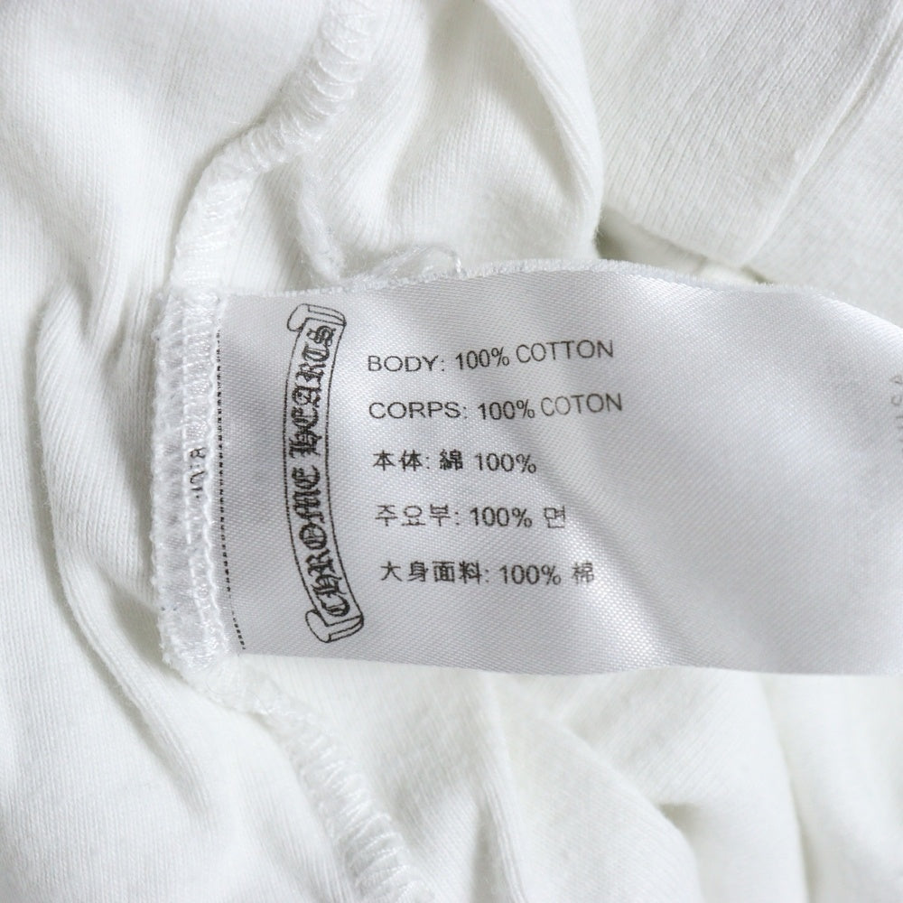 CHROME HEARTS(クロムハーツ) CHバックプリント ラグランスリーブアームロゴ長袖カットソー 長袖Tシャツ ロングスリーブカットソー ロンT ホワイト/ブルー
