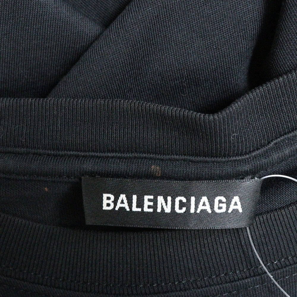 BALENCIAGA(バレンシアガ) 18AW BB Logo Print T-Shirt BBロゴプリント クルーネック半袖Tシャツカットソー ブラック 508203 TYK23