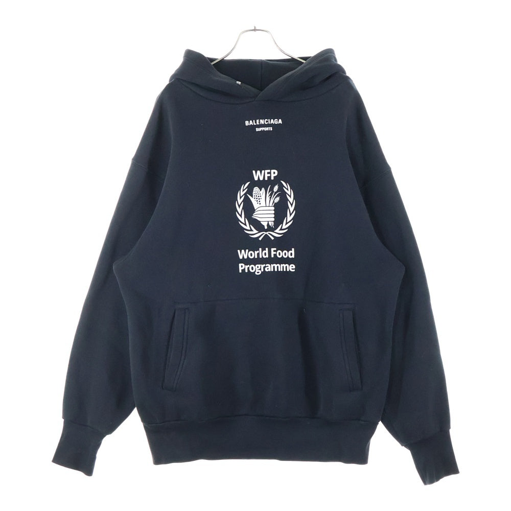 BALENCIAGA(バレンシアガ) World Food Programme Hoodie フロントブランドロゴ プルオーバーパーカー フーディ ブラック 541709 TCV34
