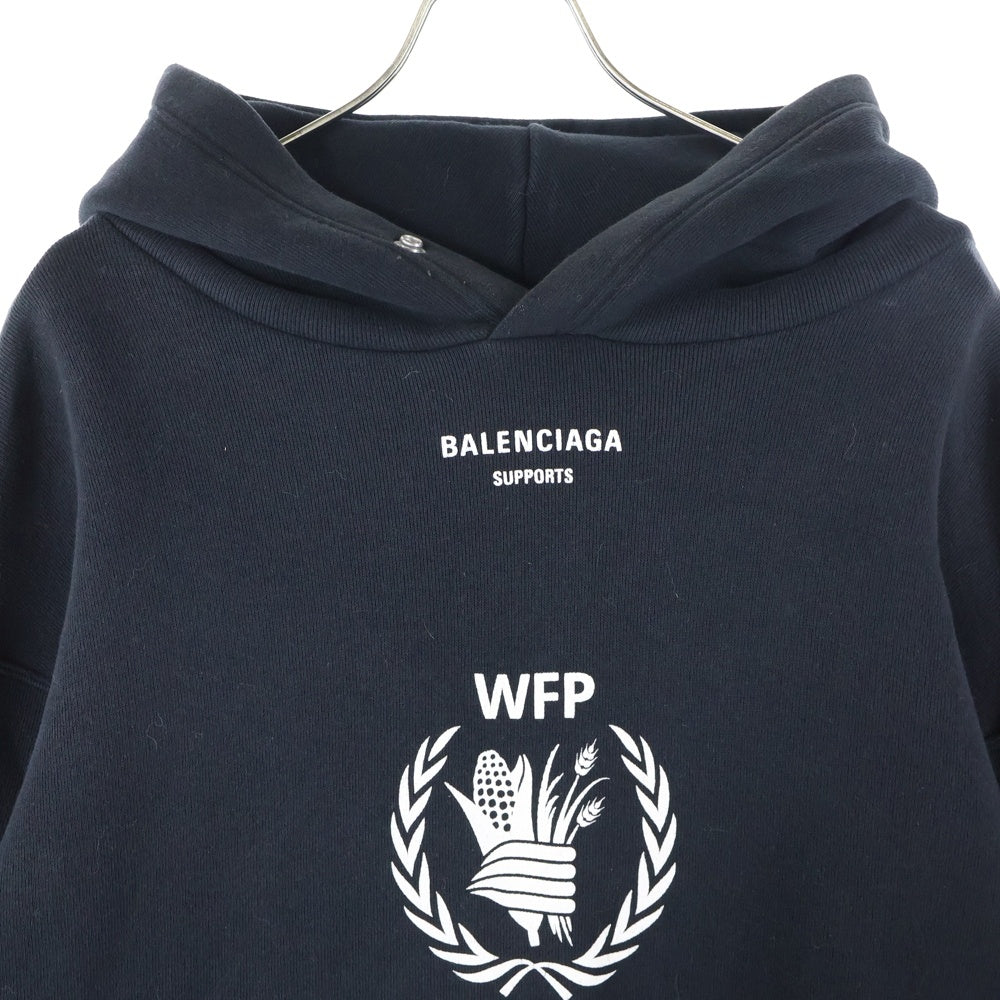 BALENCIAGA(バレンシアガ) World Food Programme Hoodie フロントブランドロゴ プルオーバーパーカー フーディ ブラック 541709 TCV34