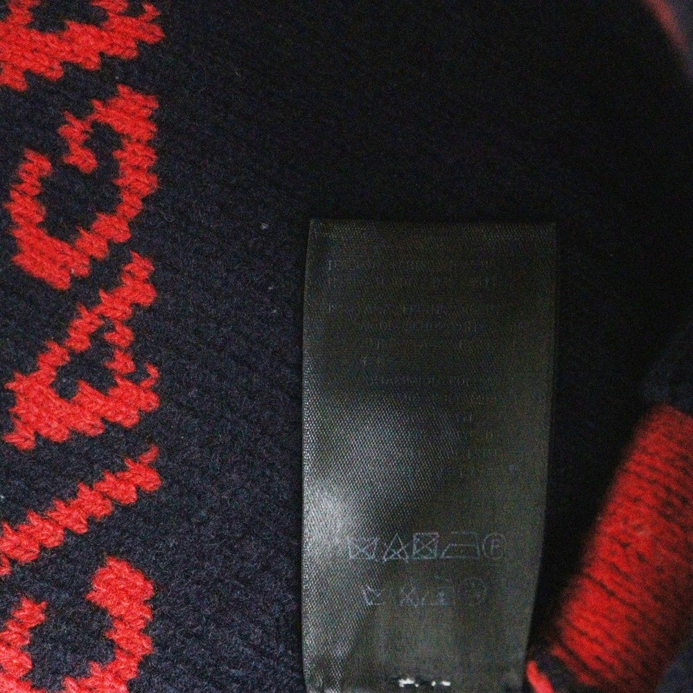 BALENCIAGA(バレンシアガ) 18SS ALLOVER LOGO CREWNECK KNIT 総柄ロゴニットセーター ネイビー 555279