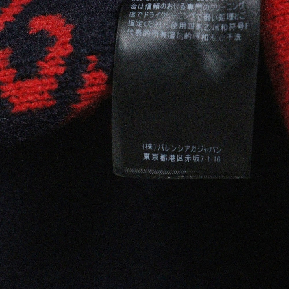 BALENCIAGA(バレンシアガ) 18SS ALLOVER LOGO CREWNECK KNIT 総柄ロゴニットセーター ネイビー 555279