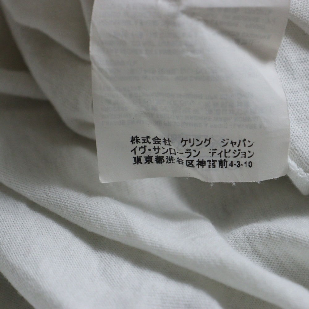 SAINT LAURENT PARIS(サンローランパリ) LOGO PRINT T-SHIRTS フロントロゴプリント半袖カットソー 半袖Tシャツ ホワイト