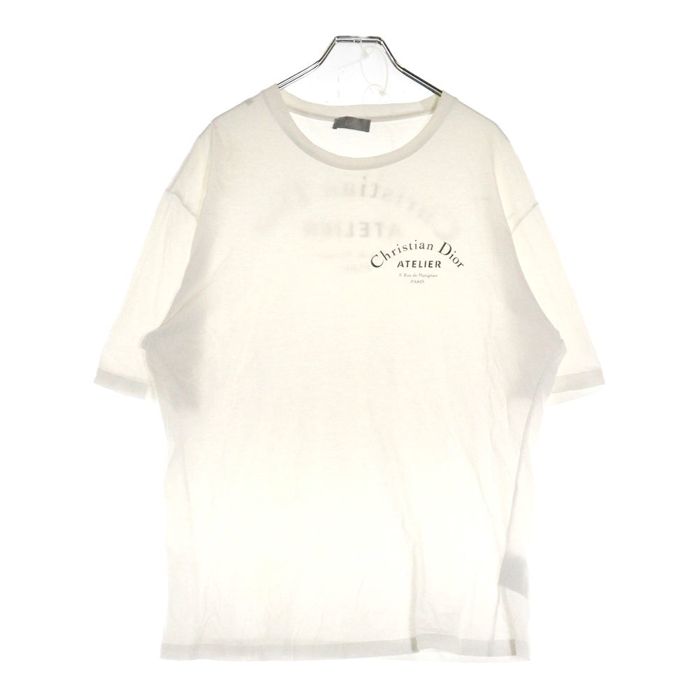 DIOR(ディオール) ATELIER LOGO PRINT T-SHIRTS アトリエロゴ クルーネック半袖Tシャツ 半袖カットソー ホワイト