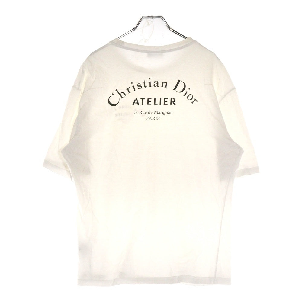 DIOR(ディオール) ATELIER LOGO PRINT T-SHIRTS アトリエロゴ クルーネック半袖Tシャツ 半袖カットソー ホワイト