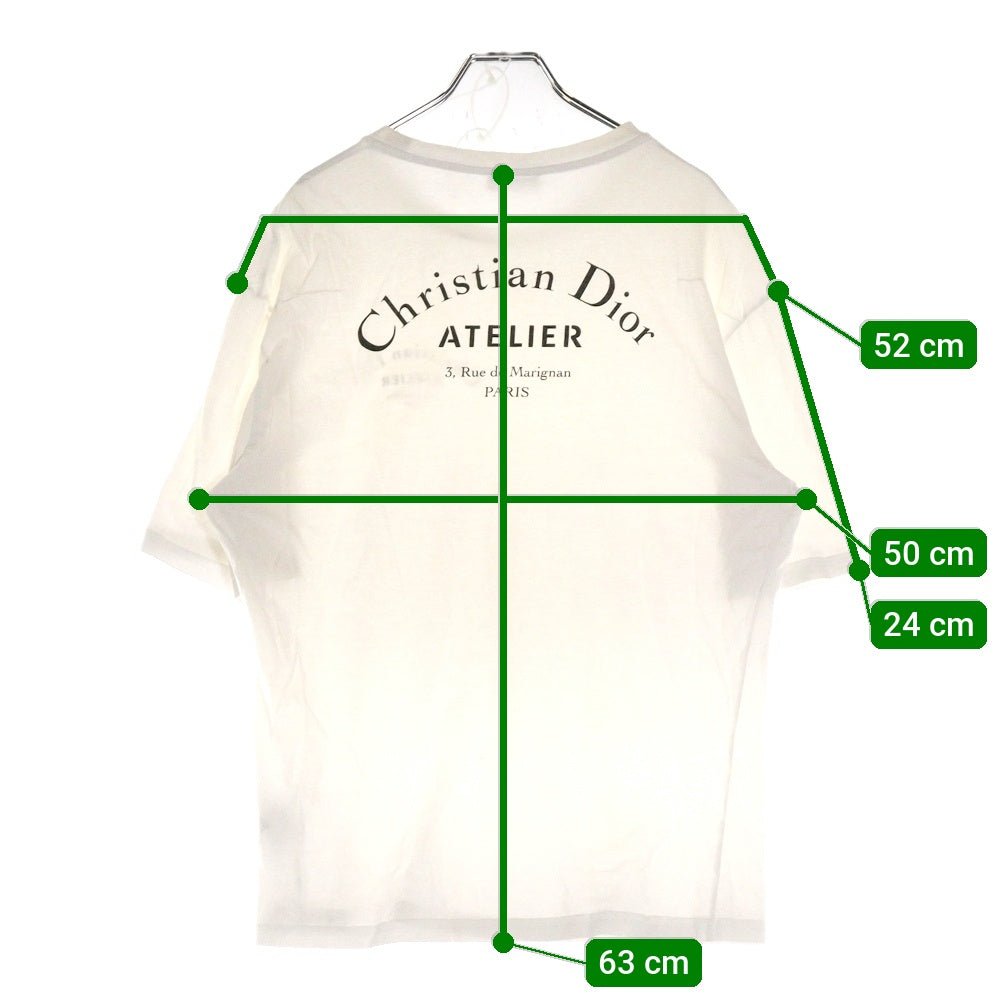 DIOR(ディオール) ATELIER LOGO PRINT T-SHIRTS アトリエロゴ クルーネック半袖Tシャツ 半袖カットソー ホワイト