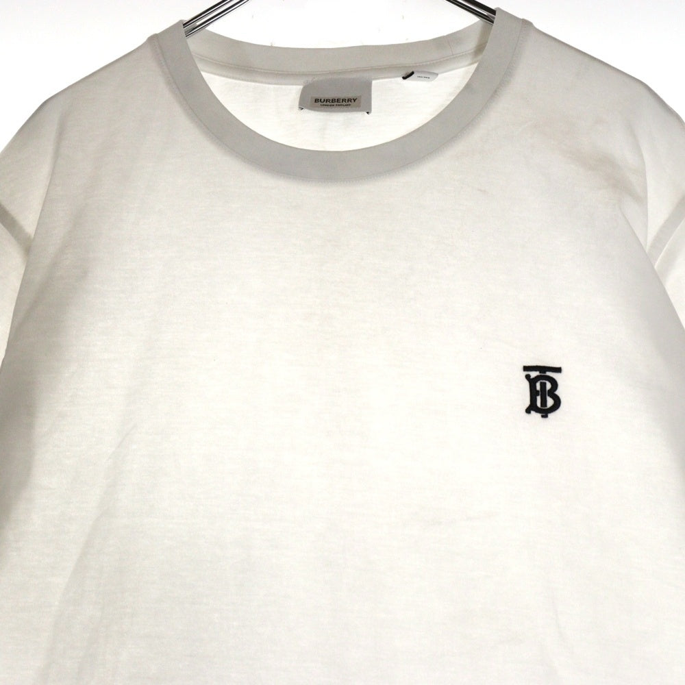BURBERRY(バーバリー) MONOGRAM MOTIF COTTON TB LOGO 8014021 TBロゴ クルーネック半袖Tシャツカットソー ホワイト