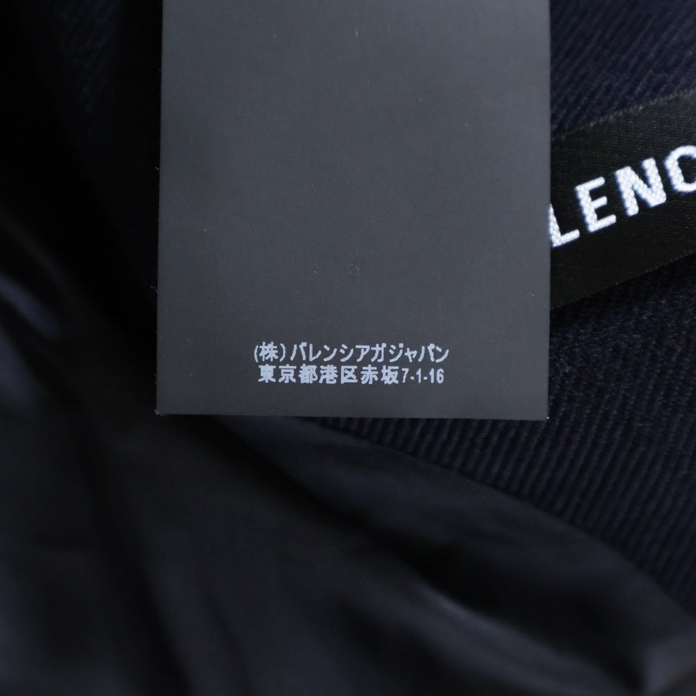 BALENCIAGA(バレンシアガ) 18AW アームロゴパッチウールダブルコート ネイビー 534053 TXI14
