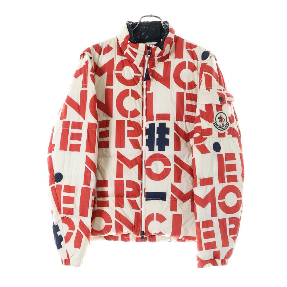 MONCLER(モンクレール) JEHAN ロゴ総柄ジップアップダウンジャケット レッド E10914138505