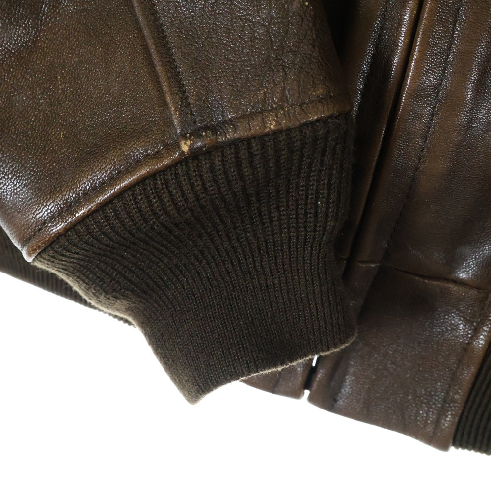 AVIREX(アヴィレックス) FLIGHT JACKET TYPE G-1 N82462 レザー フライトジャケット ファージャケット パッチ ブラウン