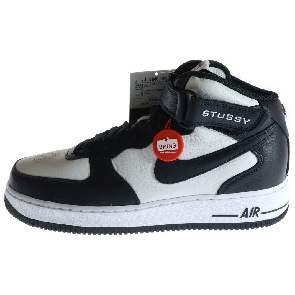 NIKE(ナイキ) ×STUSSY AIR FORCE 1 MID ステューシー エアフォース1 ミッドカットスニーカー シューズ ブラック/ホワイト US10/28.0cm