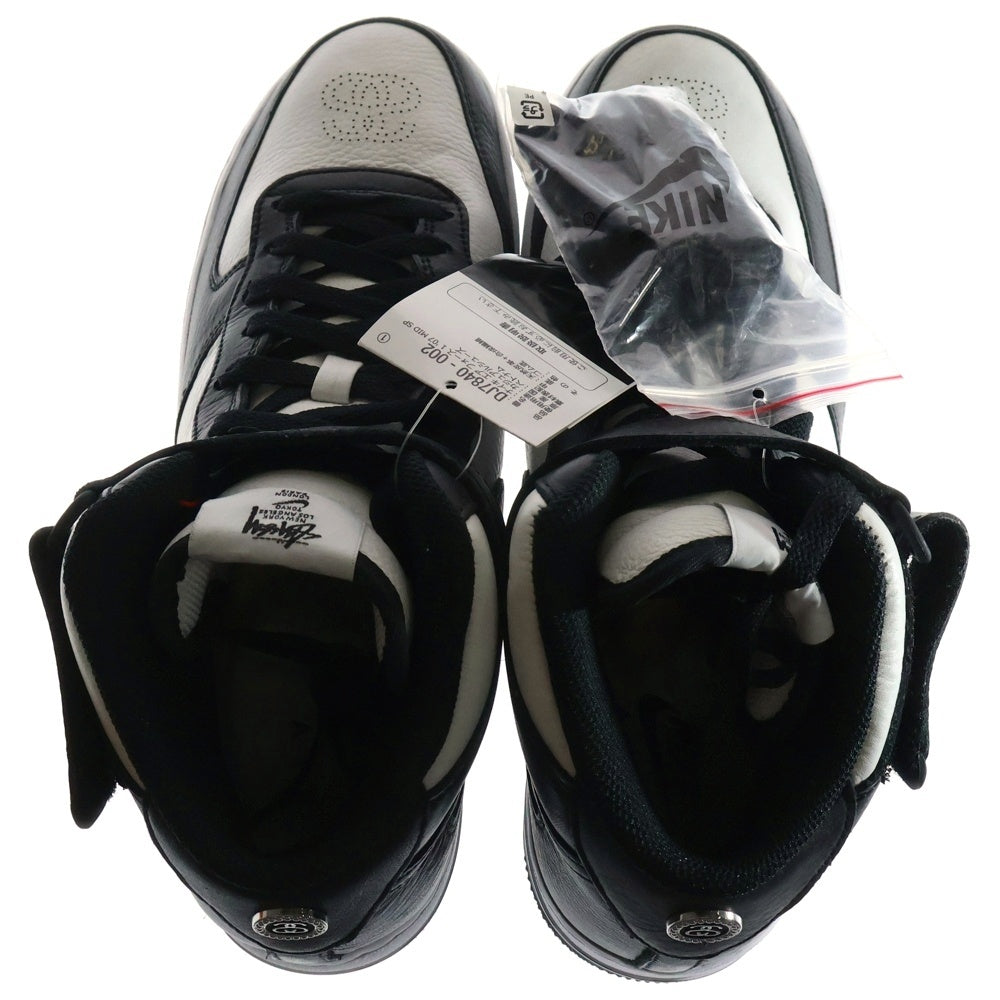 NIKE(ナイキ) ×STUSSY AIR FORCE 1 MID ステューシー エアフォース1 ミッドカットスニーカー シューズ ブラック/ホワイト US10/28.0cm