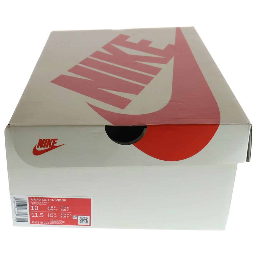 NIKE(ナイキ) ×STUSSY AIR FORCE 1 MID ステューシー エアフォース1 ミッドカットスニーカー シューズ ブラック/ホワイト US10/28.0cm