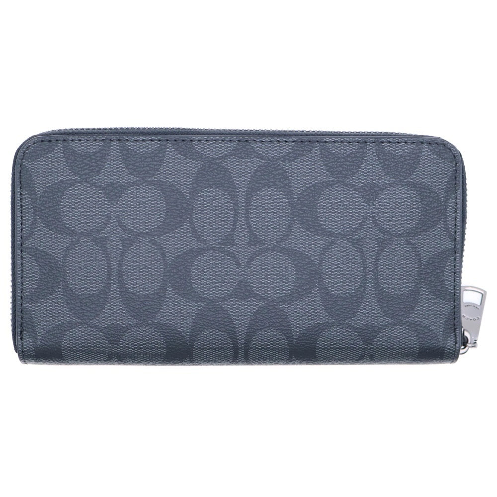 COACH(コーチ) ACCORDION WALLET IN SIGNATURE シグネチャー ラウンドファスナー ロングウォレット 長財布 ブラック F75000
