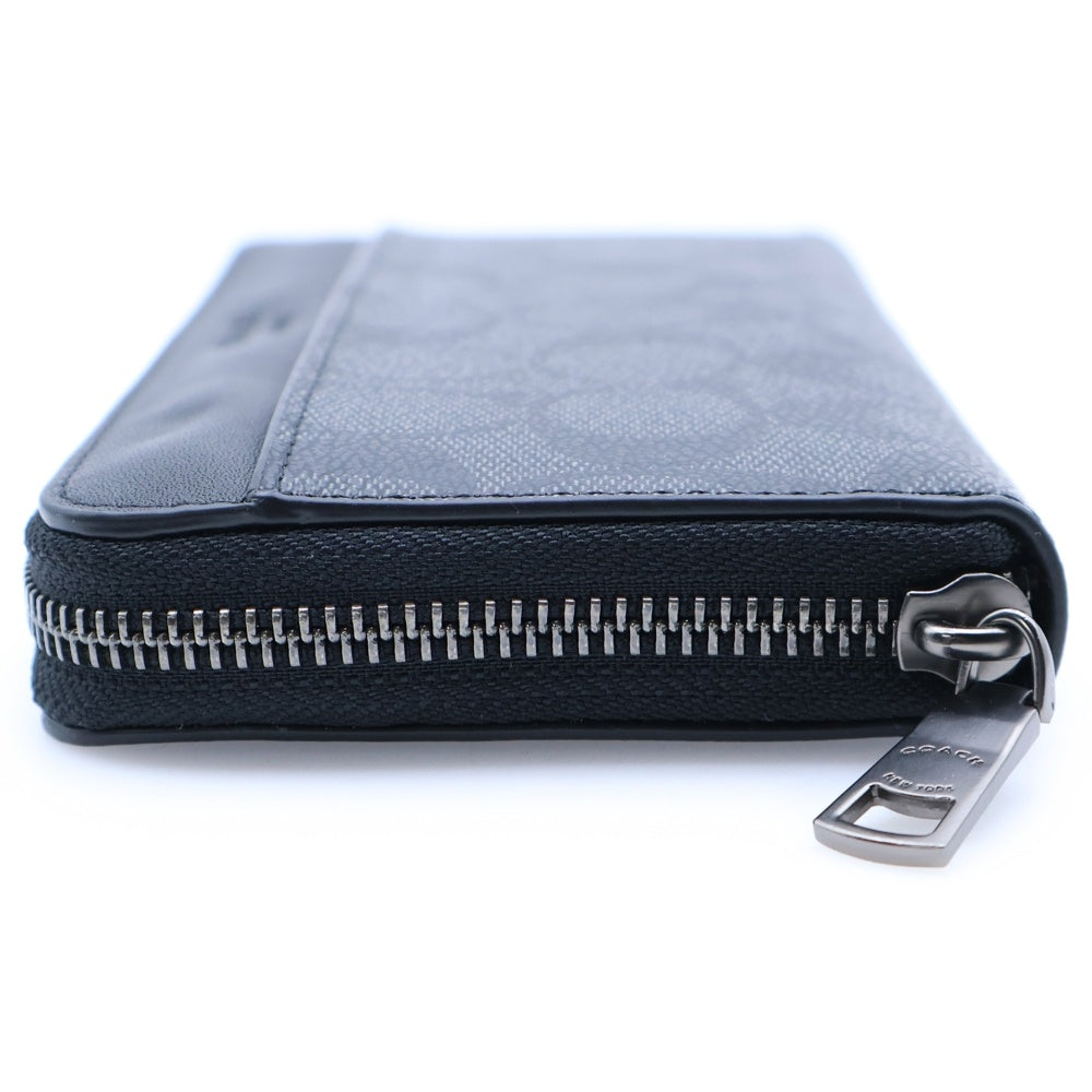 COACH(コーチ) ACCORDION WALLET IN SIGNATURE シグネチャー ラウンドファスナー ロングウォレット 長財布 ブラック F75000