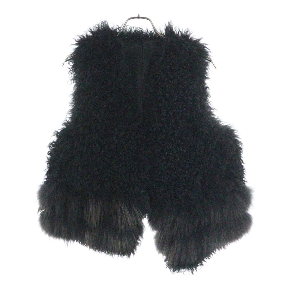 ISAMU KATAYAMA BACKLASH(イサムカタヤマバックラッシュ) FUR VEST ラムファー ラクーンファーベスト ブラック