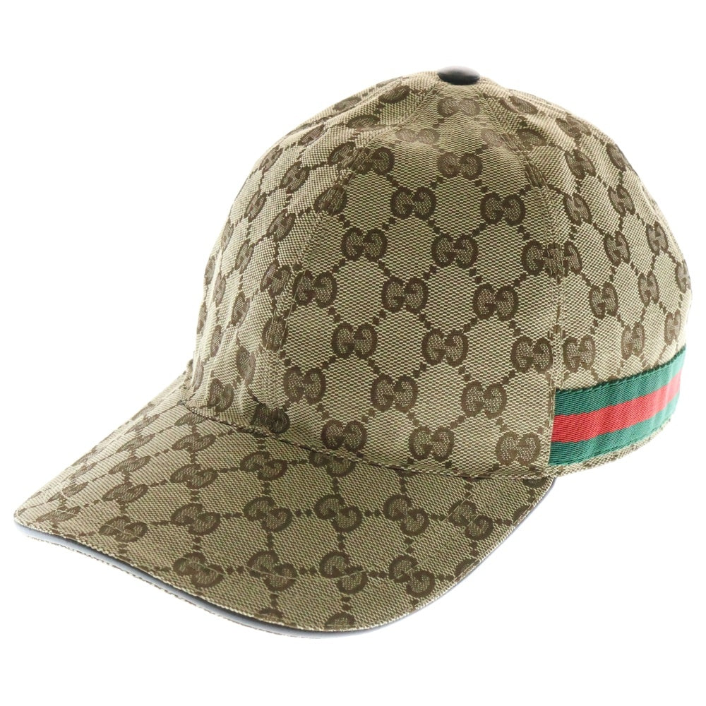GUCCI(グッチ) GGキャンバス ベースボールキャップ 帽子 ベージュ
