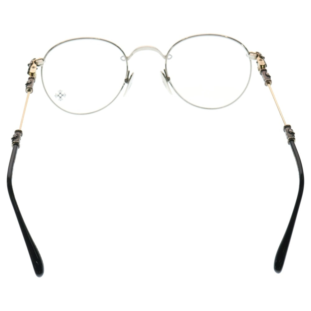 CHROME HEARTS(クロムハーツ) BUBBA-A クロステンプルメタルフレームラウンドサングラス 眼鏡 シルバー