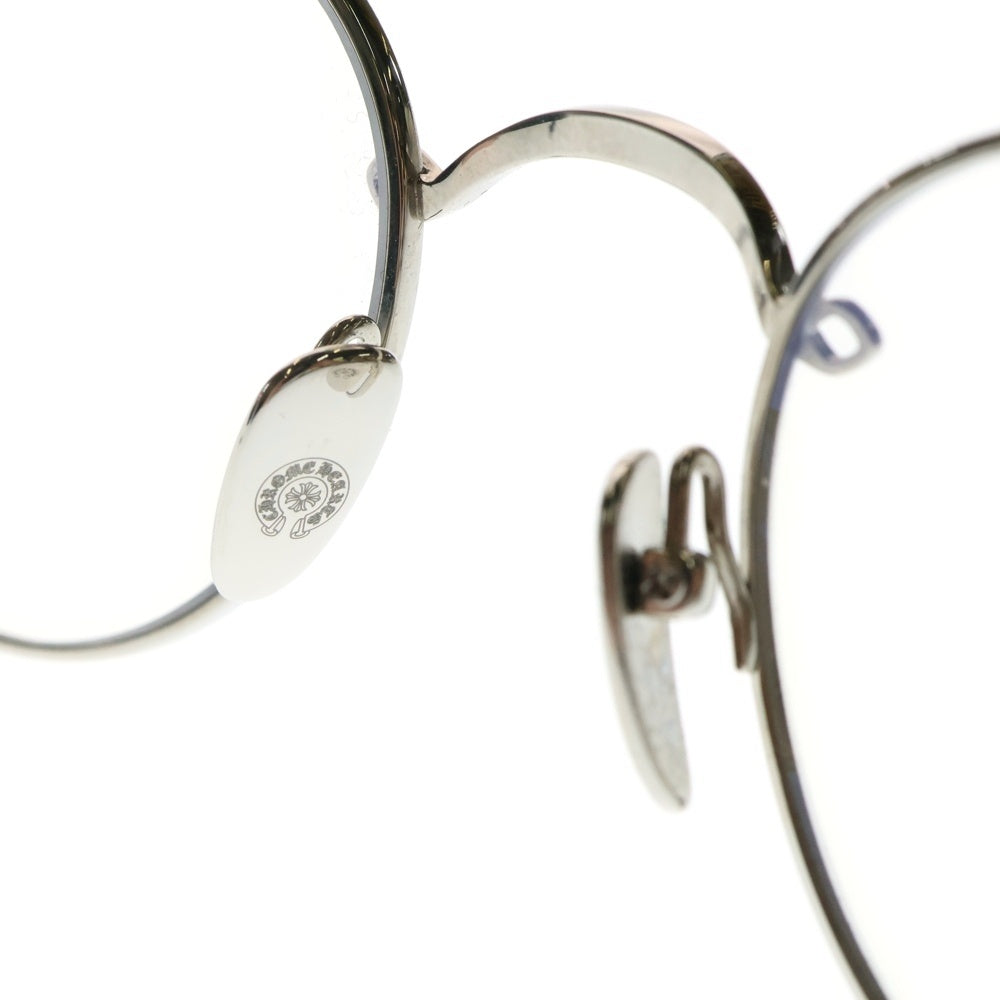 CHROME HEARTS(クロムハーツ) BUBBA-A クロステンプルメタルフレームラウンドサングラス 眼鏡 シルバー