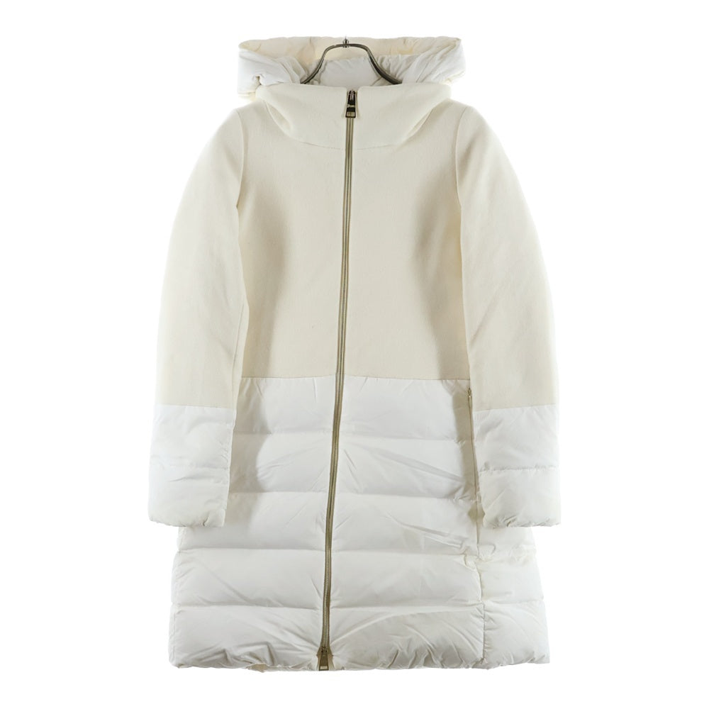 HERNO(ヘルノ) 22AW ウールコンビナイロンフーデッドコート レディース ホワイト PI001564D-39601-1100
