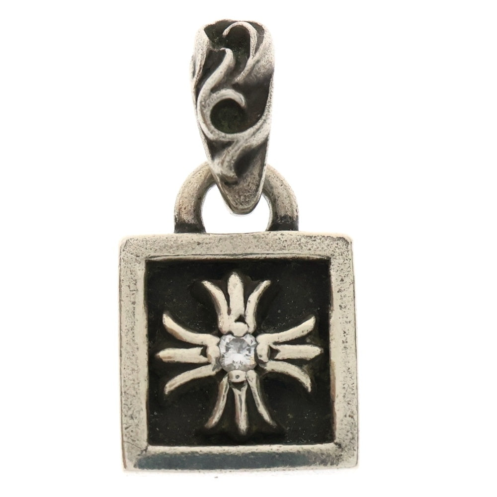 CHROME HEARTS(クロムハーツ) FRAMED CH PLUS 1DIA フレームドCHプラス 1ダイヤ チャーム シルバーネックレストップ