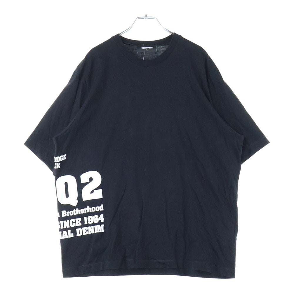 DSQUARED2(ディースクエアード) 24AW Loose Fit Tee S74GD1346 D20020 ルーズフィット サイドロゴ クルーネック半袖Tシャツカットソー ブラック