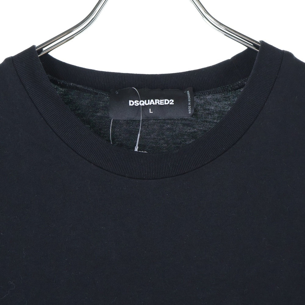 DSQUARED2(ディースクエアード) 24AW Loose Fit Tee S74GD1346 D20020 ルーズフィット サイドロゴ クルーネック半袖Tシャツカットソー ブラック