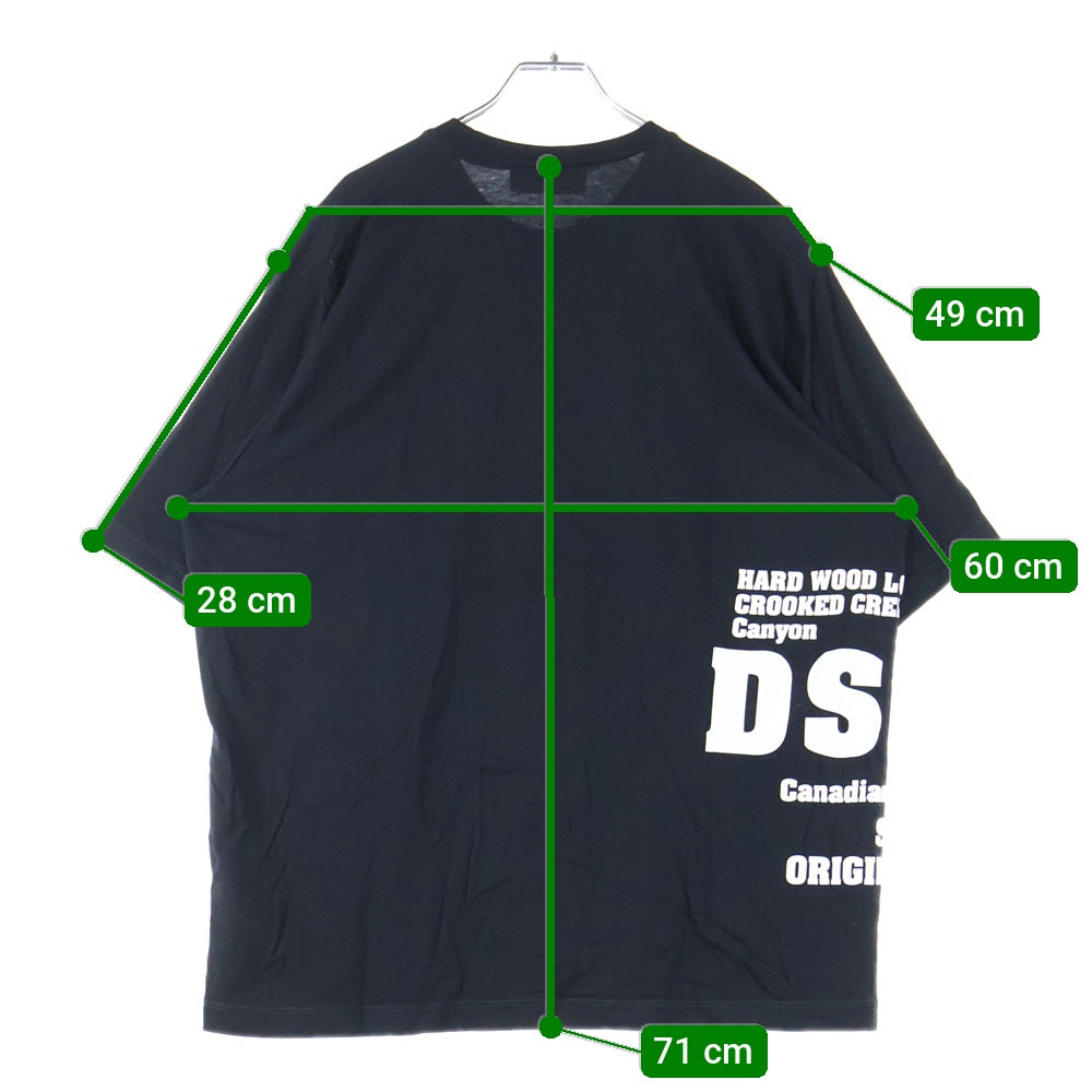 DSQUARED2(ディースクエアード) 24AW Loose Fit Tee S74GD1346 D20020 ルーズフィット サイドロゴ クルーネック半袖Tシャツカットソー ブラック