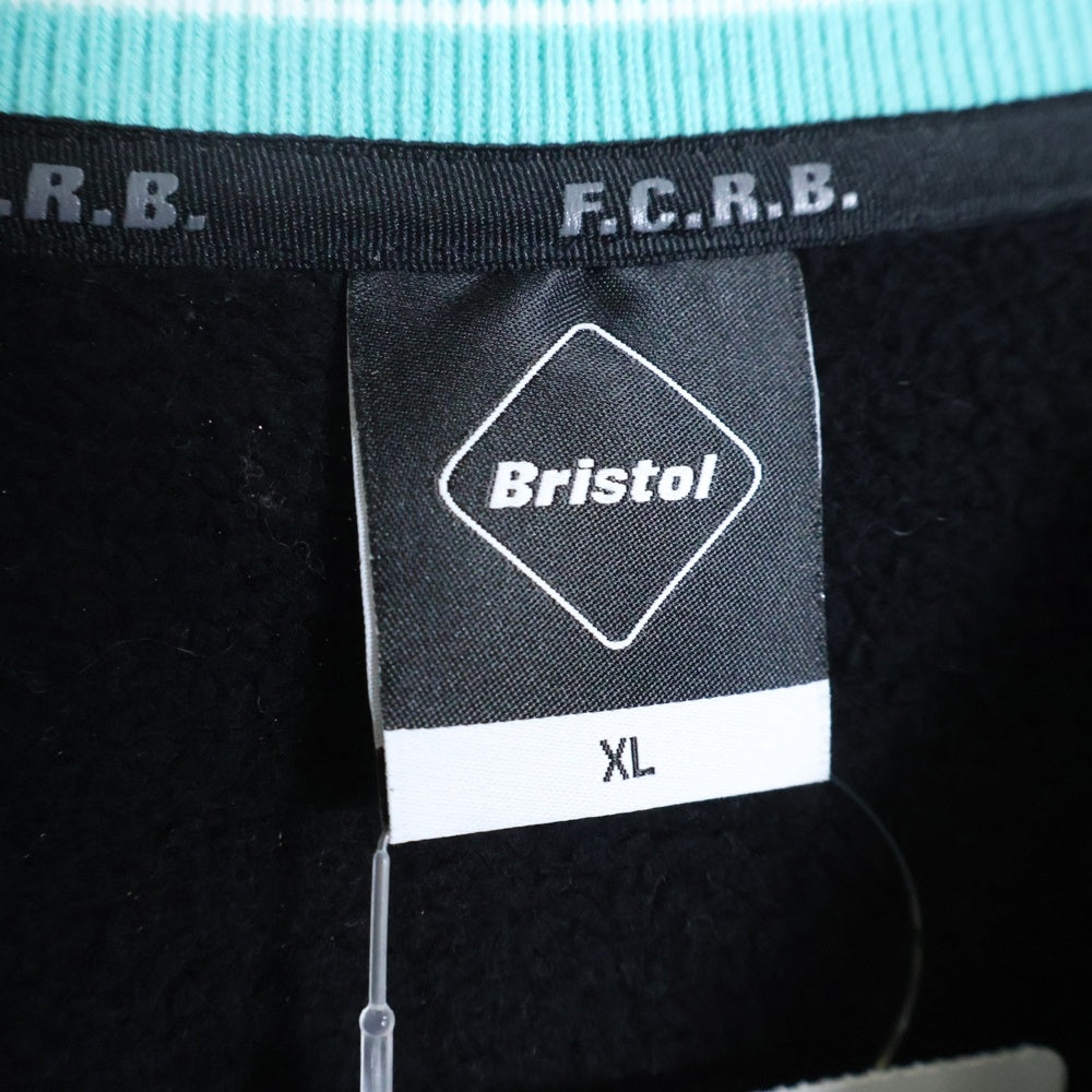 F.C.R.B./F.C.Real Bristol/FCRB(エフシーアールビー/エフシーレアルブリストル) フロントロゴ クルーネックスウェットトレーナー ブラック/グリーン FCRB-222066