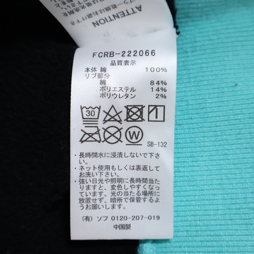 F.C.R.B./F.C.Real Bristol/FCRB(エフシーアールビー/エフシーレアルブリストル) フロントロゴ クルーネックスウェットトレーナー ブラック/グリーン FCRB-222066