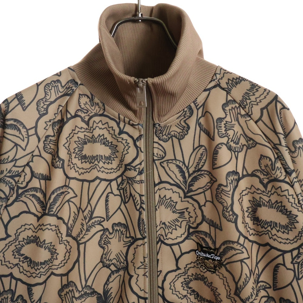 Onitsuka Tiger(オニツカタイガー) Logo Patch TRACK TOP 2183B517 ロゴパッチ 総柄 トラックジャケット ブラウン/ブラック