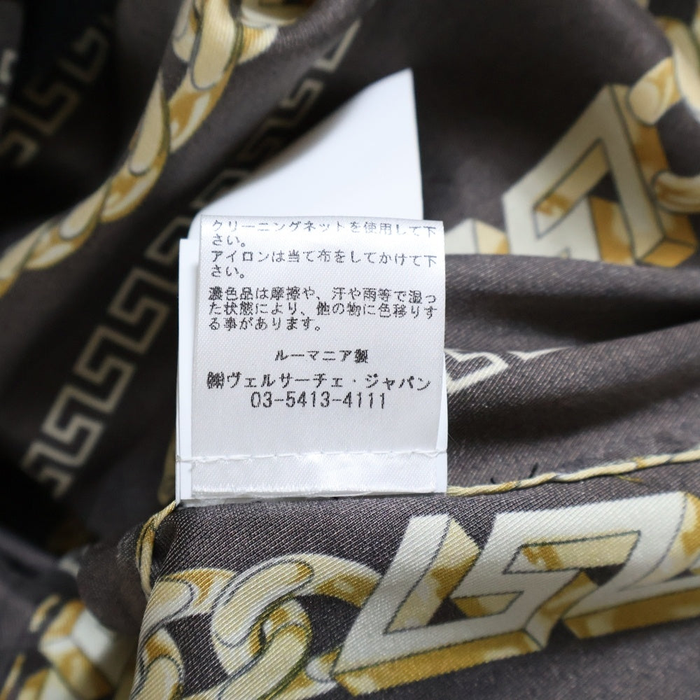 VERSACE(ヴェルサーチ) Chain Print S/S Shirt 1005025 1A07626 チェーンプリント 半袖シャツ ブラック/ゴールド