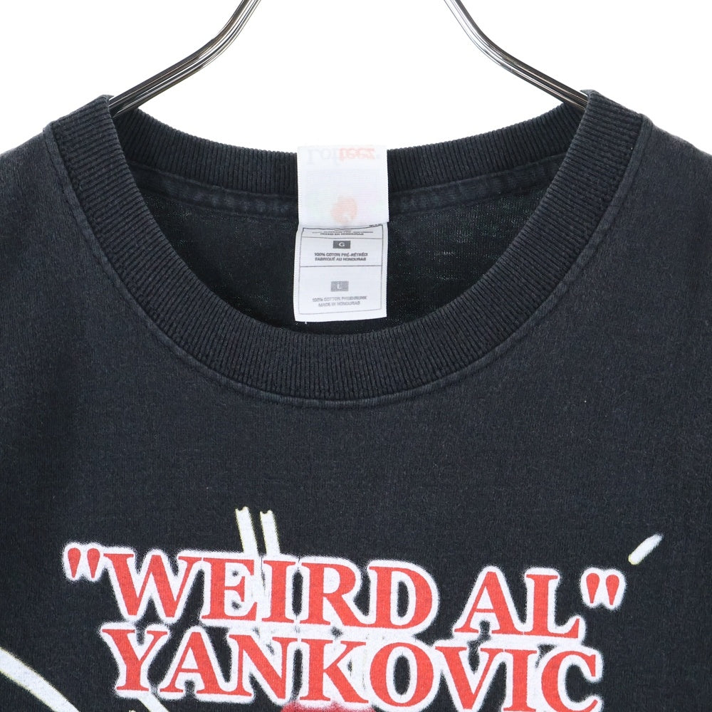 VINTAGE(ヴィンテージ) 90s WEIRD AL YANKOVIC FRUIT OF THE LOOMタグ ウィアード アル ヤンコビック 両面プリント クルーネック半袖カットソー ブラック