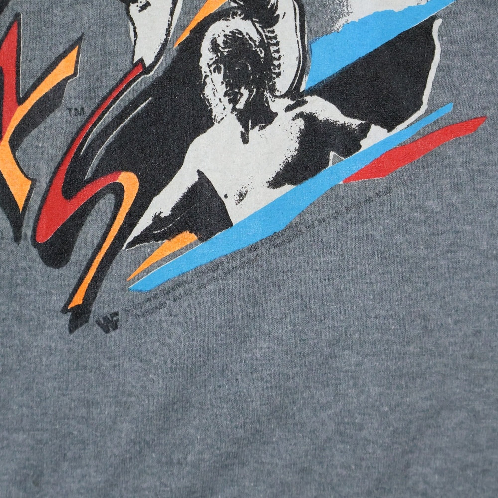 VINTAGE(ヴィンテージ) 90s WWF THE ROCKERS GRAND ILLUSIONタグ ザロッカーズ クルーネック半袖カットソー グレー