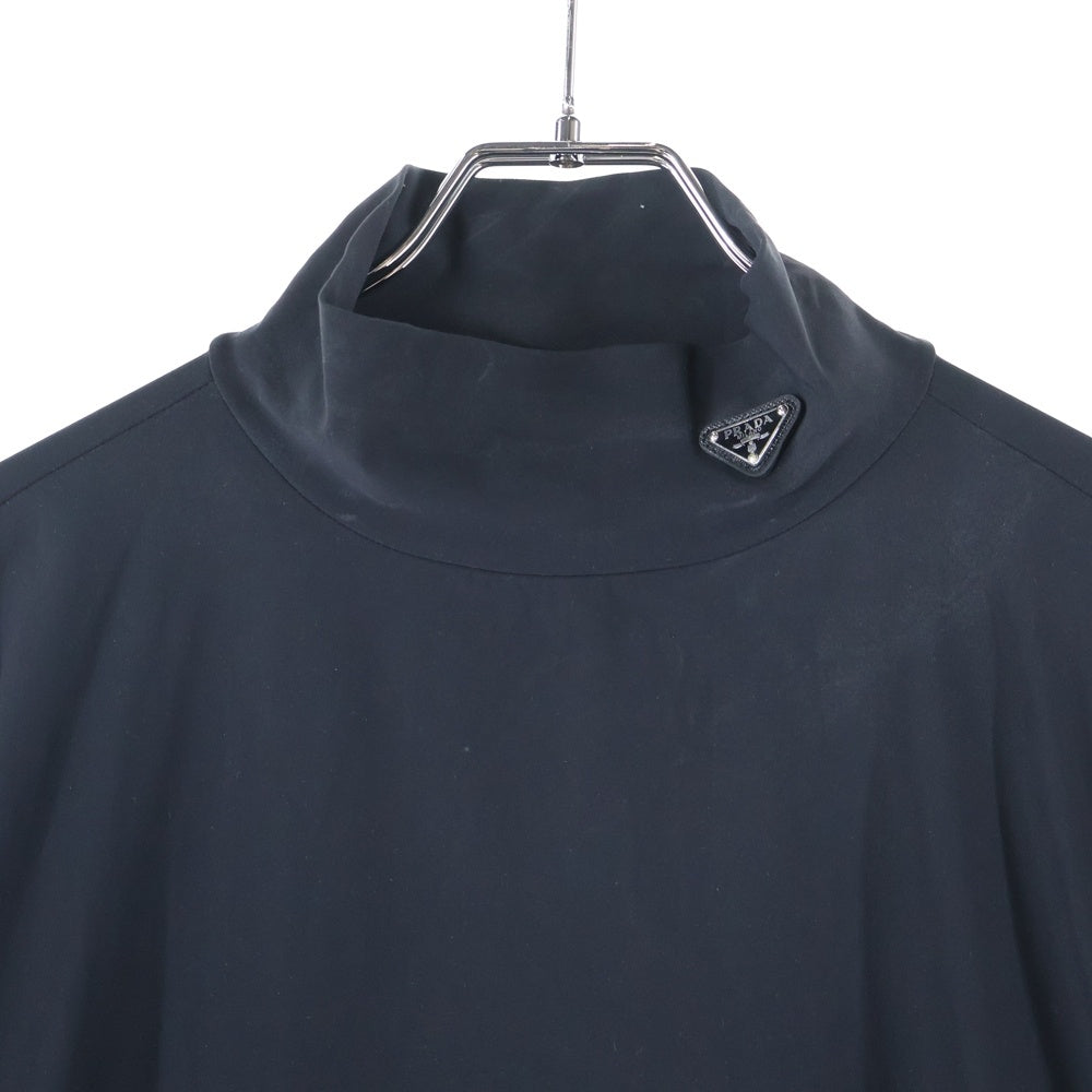 PRADA(プラダ) トライアングルロゴ ハイネック長袖カットソー ロングスリーブ ブラック UJL188 S222 10Q0