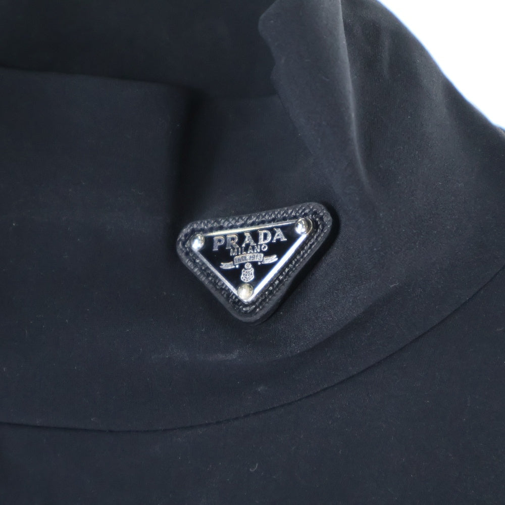 PRADA(プラダ) トライアングルロゴ ハイネック長袖カットソー ロングスリーブ ブラック UJL188 S222 10Q0