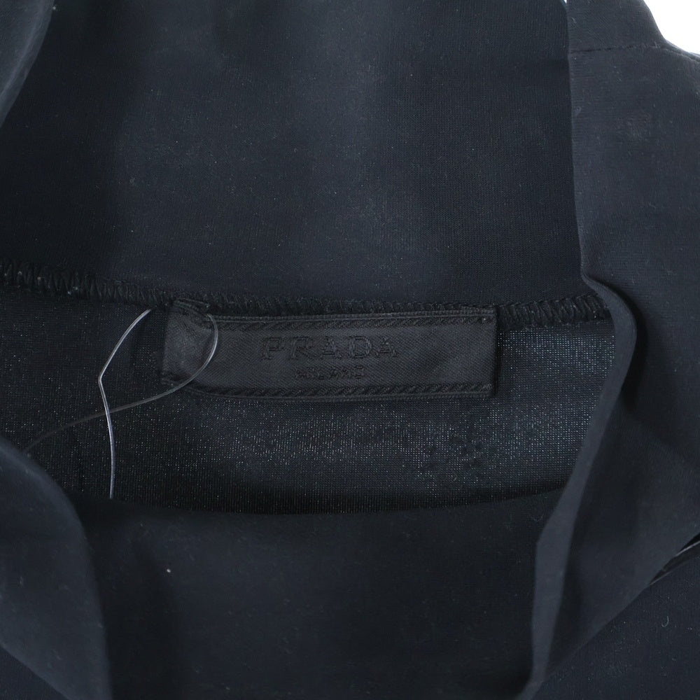 PRADA(プラダ) トライアングルロゴ ハイネック長袖カットソー ロングスリーブ ブラック UJL188 S222 10Q0