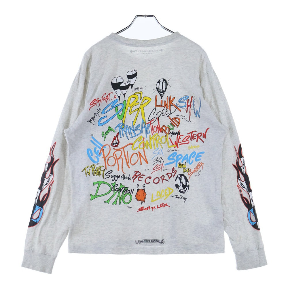 CHROME HEARTS(クロムハーツ) 21SS ×MATTY BOY PPO BRAIN マッティボーイ ブレイン クルーネック長袖Tシャツカットソー ロングスリーブ ロンT グレー
