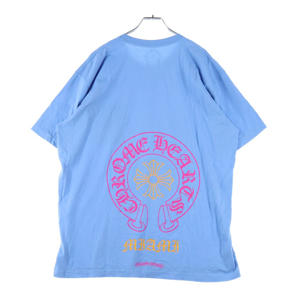 CHROME HEARTS(クロムハーツ) MIAMI Limited Horseshoe Tee マイアミ限定 ホースシュー クルーネック半袖Tシャツカットソー ブルー