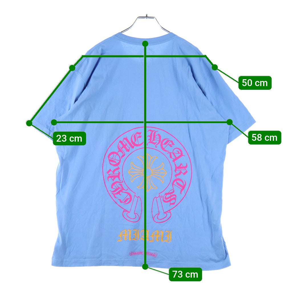 CHROME HEARTS(クロムハーツ) MIAMI Limited Horseshoe Tee マイアミ限定 ホースシュー クルーネック半袖Tシャツカットソー ブルー